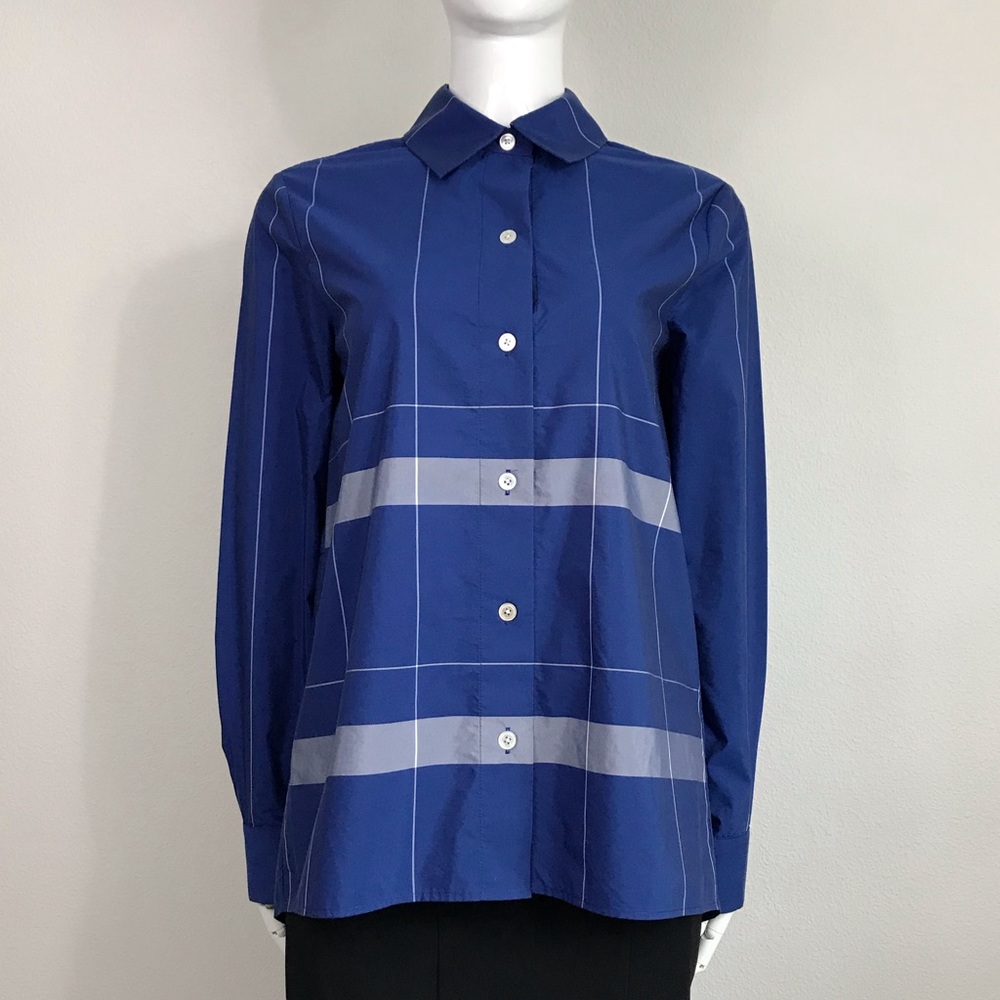 EDUN engineered check poplin button down shirt